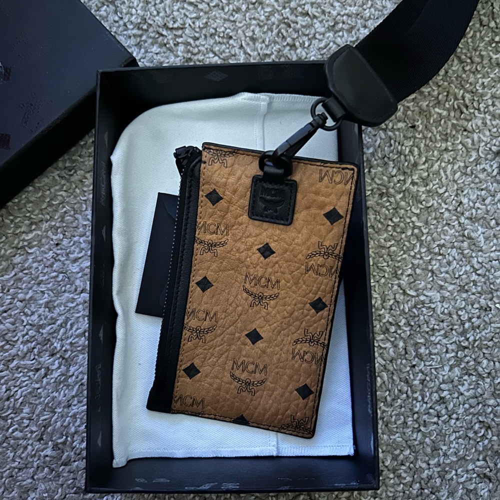 MCM Brown Leather Lanyard